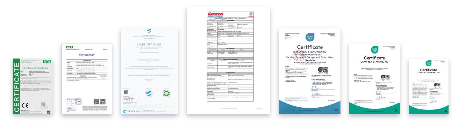 WERAINBOW quality, safety and material certificates